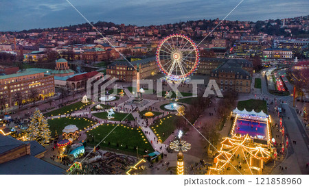 Pink sunset in Stuttgart. Miracle sunset as soon Christmas coming Pink sunset in Stuttgart. Miracle sunset as soon Christmas coming 121858960