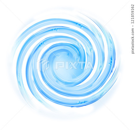 Blue water spiral on a white background. 3d rendering, 121859162