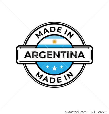Made in Argentina label icon emblem isolated on white background 121859279