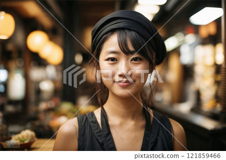 Photo material/01/Izakaya/Women/Beautiful women/Employees/Part-time/Restaurant (High quality, Paid) 121859466