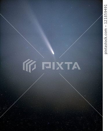 [AI-generated] Shikinzan and Comet Atlas - Comet scenery [Nagano Prefecture] 121859491