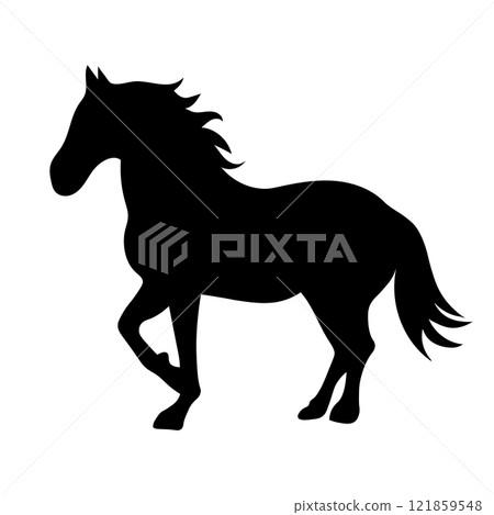 Simple horse silhouette illustration 121859548