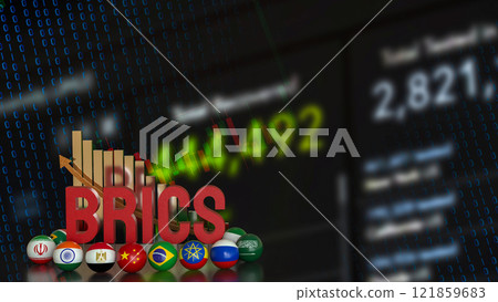 The BRICS is an acronym for Economist for Business concept 3d Rendering. The BRICS is an acronym for Economist for Business concept 3d Rendering. 121859683