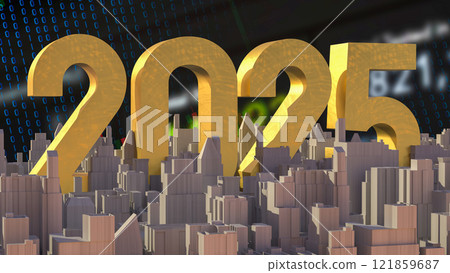 The 2025 number and city for Business concept 3d rendering. The 2025 number and city for Business concept 3d rendering. 121859687