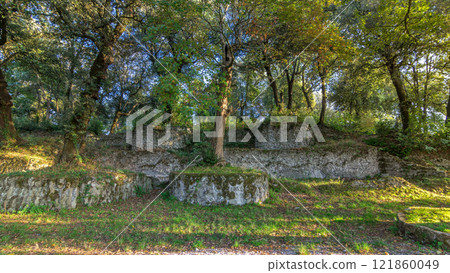 Villa Doria Pamphili park in beautiful town of Albano Laziale timelapse hyperlapse, Italy 121860049