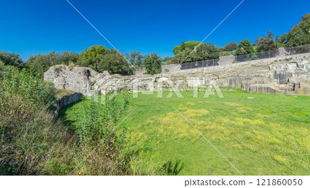 Anfiteatro Severiano in beautiful town of Albano Laziale timelapse hyperlapse, Italy 121860050