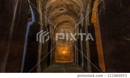 Cisternoni della II Legione Partica in beautiful town of Albano Laziale timelapse hyperlapse, Italy 121860053