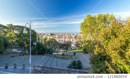 Railway station and park in beautiful town of Albano Laziale timelapse hyperlapse, Italy Railway station and park in beautiful town of Albano Laziale timelapse hyperlapse, Italy 121860054