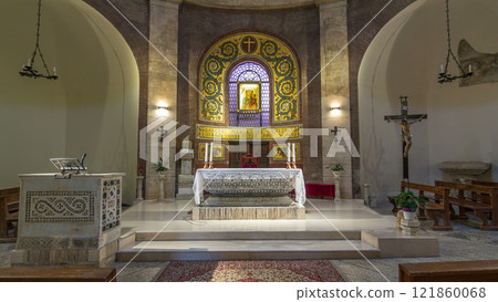 Saint Maria of Rotonda church in beautiful town of Albano Laziale timelapse hyperlapse, Italy 121860068