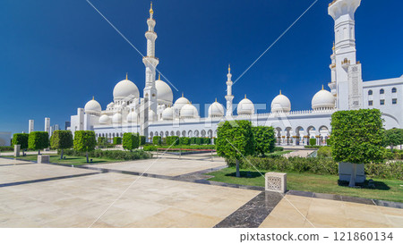 Sheikh Zayed Grand Mosque timelapse hyperlapse in Abu Dhabi, the capital city of United Arab Emirates Sheikh Zayed Grand Mosque timelapse hyperlapse in Abu Dhabi, the capital city of United Arab Emirates 121860134