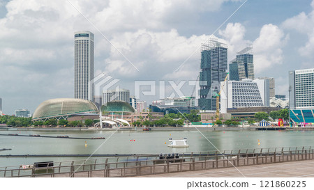 Skyline with skyscrapers of Marina Bay timelapse hyperlapse. Skyline with skyscrapers of Marina Bay timelapse hyperlapse. 121860225