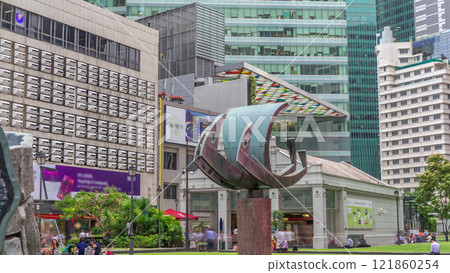 Singapore Raffles Place in the Central Business District Singapore timelapse hyperlapse, Singapore 121860254