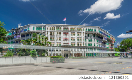 Old Hill Street Police Station historic building in Singapore timelapse hyperlapse. 121860291