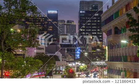 Old Hill Street Police Station historic building in Singapore day to night timelapse. Old Hill Street Police Station historic building in Singapore day to night timelapse. 121860415