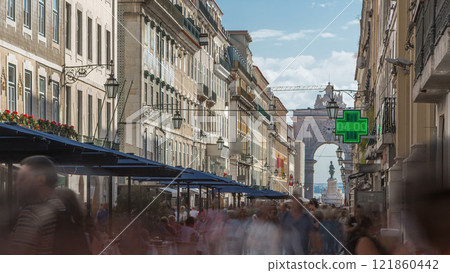 Augusta Street seen with the Triumphal Arch timelapse Augusta Street seen with the Triumphal Arch timelapse 121860442