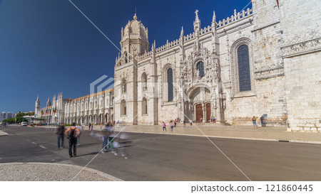 Hieronymites Monastery located in the Belem district of Lisbon timelapse hyperlapse, Portugal. Hieronymites Monastery located in the Belem district of Lisbon timelapse hyperlapse, Portugal. 121860445