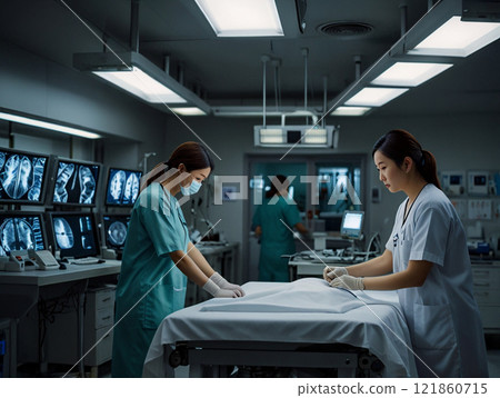 Doctor administering medicine 121860715