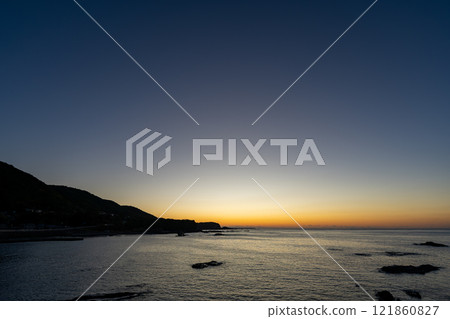 First sunrise of the year 2025 from Susami Town, Wakayama Prefecture 121860827
