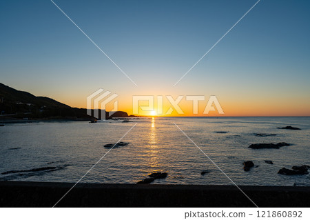 First sunrise of the year 2025 from Susami Town, Wakayama Prefecture 121860892