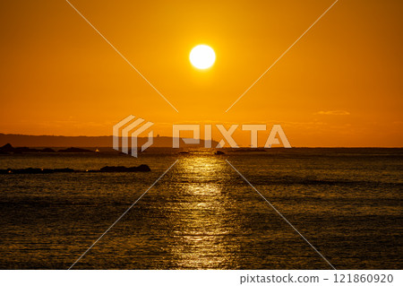 First sunrise of the year 2025 from Susami Town, Wakayama Prefecture 121860920