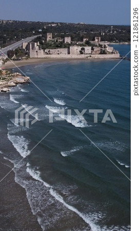 Historical antique city aerial drone 121861296