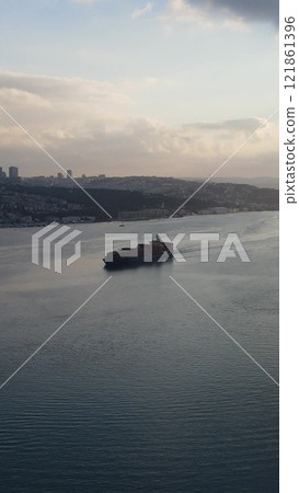 Sea Transportation Ship Aerial View Sea Transportation Ship Aerial View 121861396