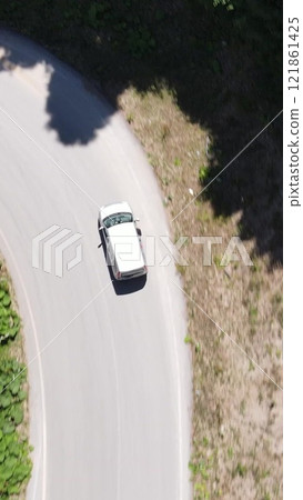 Drone footage of Zigzag Road between Forest Drone footage of Zigzag Road between Forest 121861425
