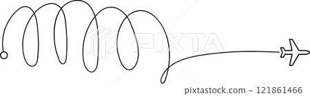 Airplane route line decoration Airplane route line decoration 121861466