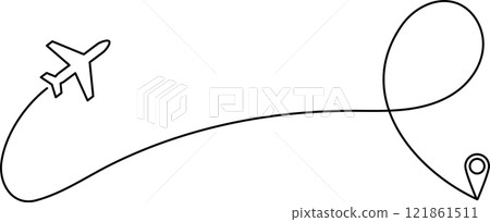 Airplane route line 121861511