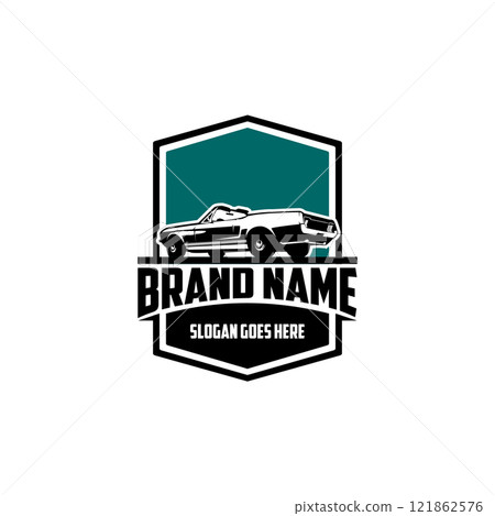 1967 ford mustang car logo isolated white background view from side. vector illustration available in eps 10. 1967 ford mustang car logo isolated white background view from side. vector illustration available in eps 10. 121862576