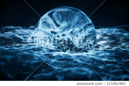 Abstract particles with wave pattern, 3d Abstract particles with wave pattern, 3d 121862965