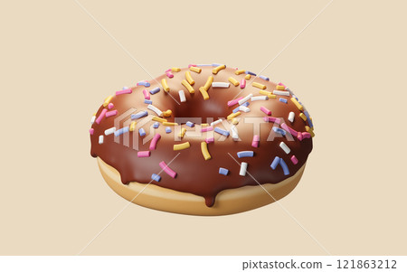 Sweet donuts, bakery dessert, 3d rendering. Sweet donuts, bakery dessert, 3d rendering. 121863212
