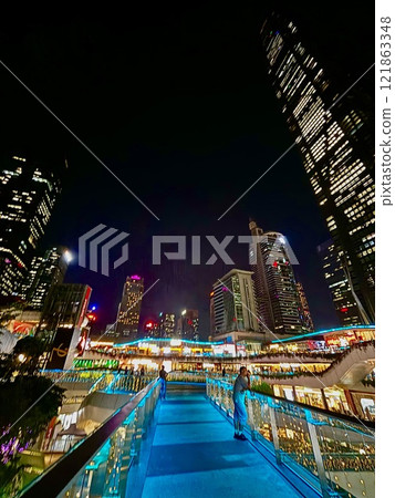 Looking up at the skyscrapers of Shenzhen, which resemble Shinjuku 121863348