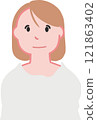 Upper body illustration of a smiling woman 121863402
