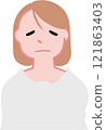 Upper body illustration of a sad woman 121863403
