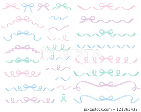 絲帶框架的向量插圖集絲帶裝飾 121863432