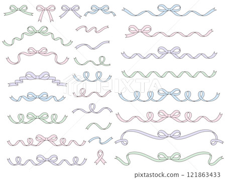 絲帶框架向量插圖集線描絲帶裝飾 121863433