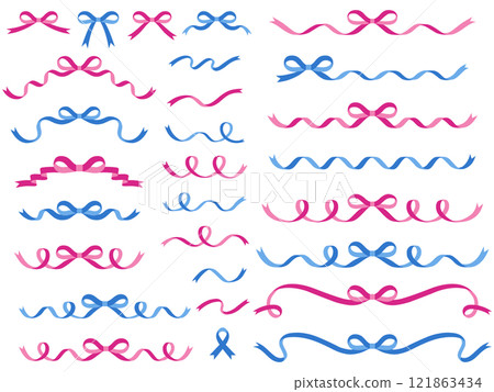 絲帶框架的向量插圖集絲帶裝飾 121863434