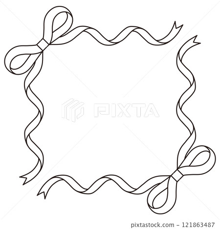 Ribbon frame vector illustration Line drawing Ribbon decoration 121863487