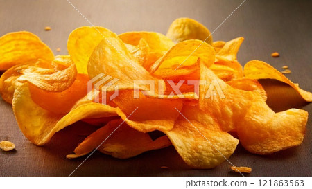 Potato chips snack food image potato AI generated material Potato chips snack food image potato AI generated material 121863563