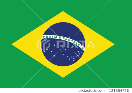 Brazil flag, the national flag, Vector illustration.  121864758