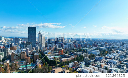 現代城市的無人機鳥瞰圖 121864825