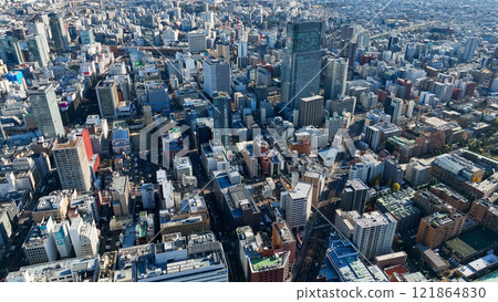 Drone aerial view of modern city 121864830