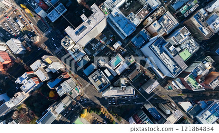 Drone aerial view of modern city 121864834