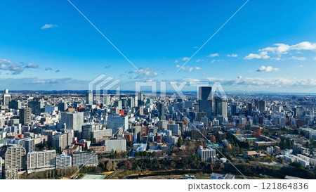 Drone aerial view of modern city 121864836