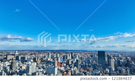 現代城市的無人機鳥瞰圖 121864837