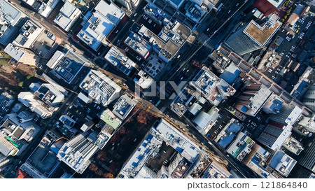 Drone aerial view of modern city 121864840