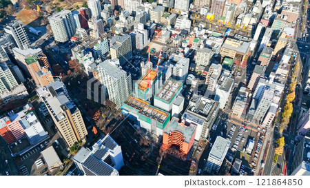 Drone aerial view of modern city 121864850