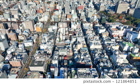 Drone aerial view of modern city 121864851