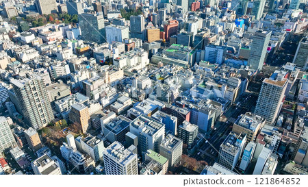 Drone aerial view of modern city Drone aerial view of modern city 121864852